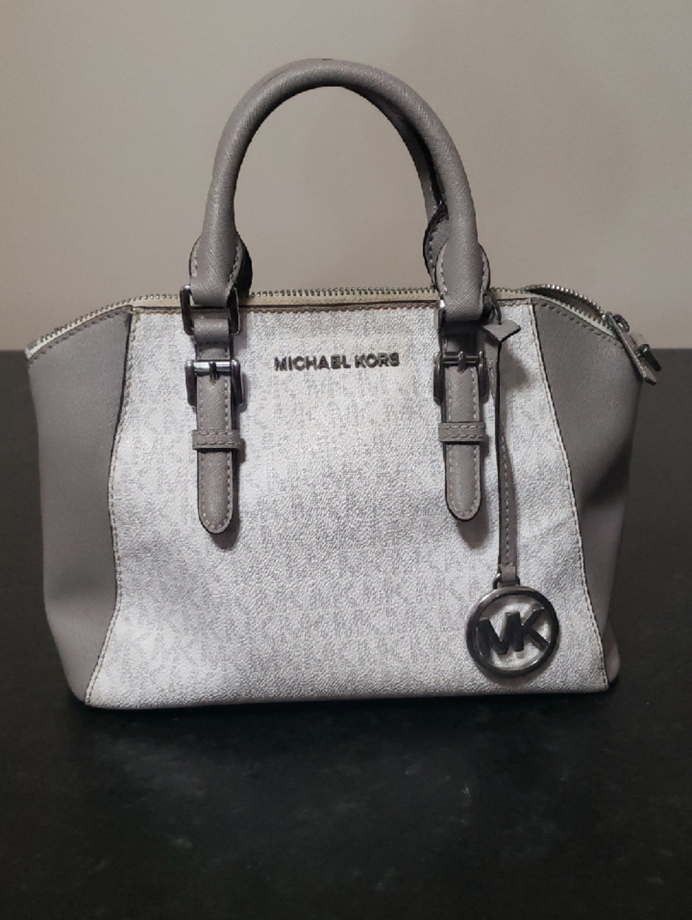 Michael Kors Silver Metallic and Gray Purse!